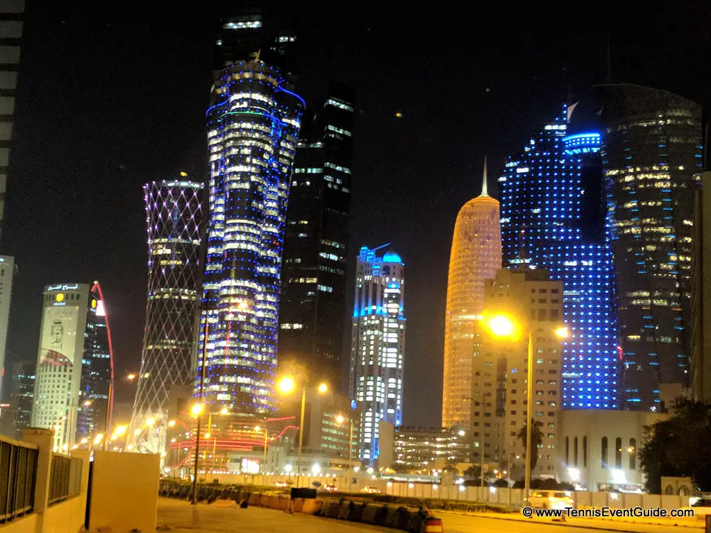 Doha Qatar Night Skyline