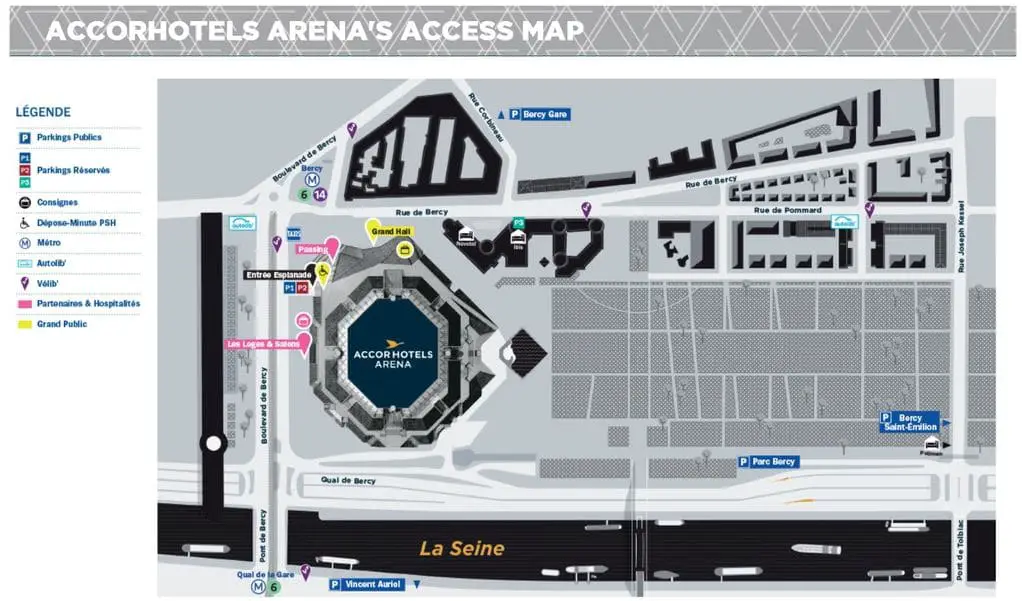 Accorhotels Arena Paris Masters Map 