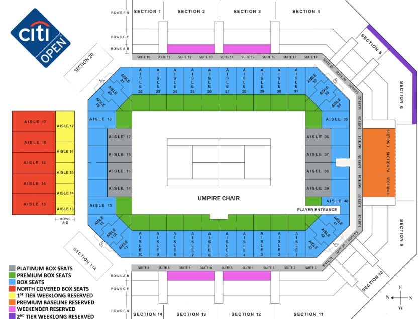 Citi Open Fitzgerald Center Seating Chart