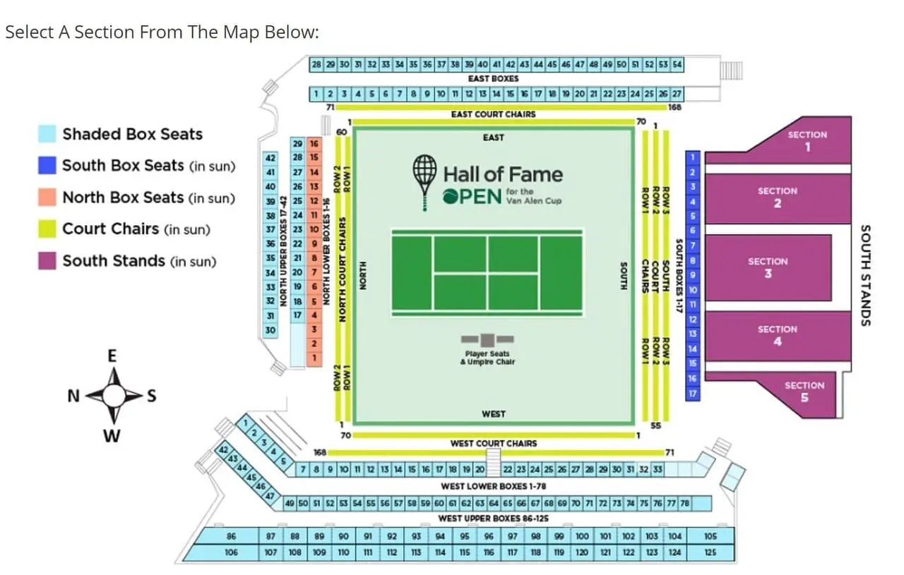 Hall of Fame Tennis Championships Seating Chart