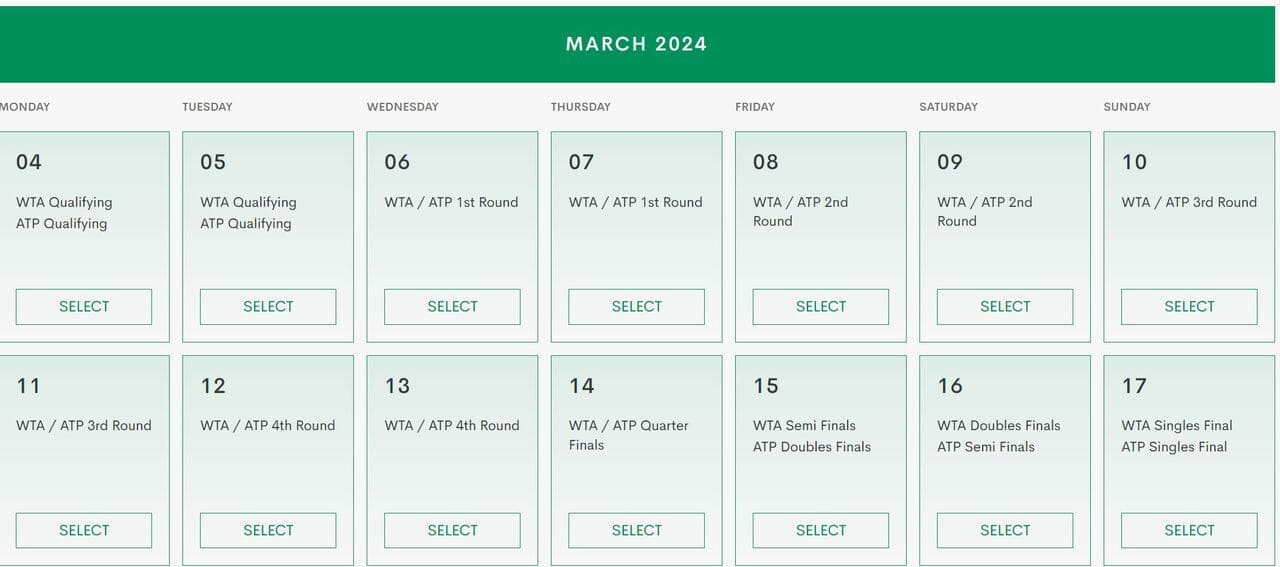 Indian Wells Tennis Schedule 2024
