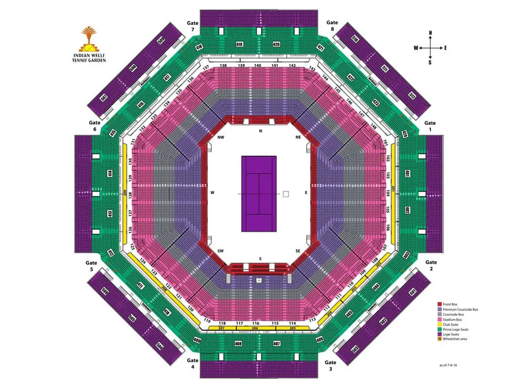 Indian Wells BNP Paribas Stadium 1 Seating Chart