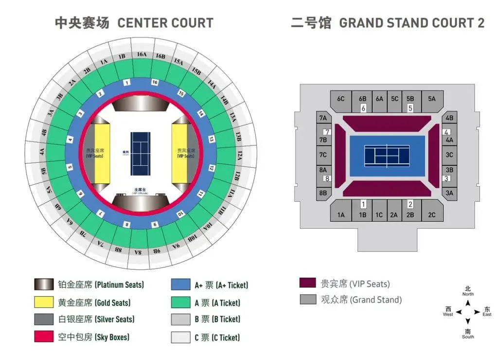 Shanghai Masters Tennis Qizhong Arena Seating Chart